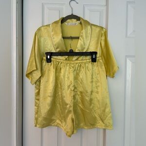 Victoria's Secret Yellow Satin Sleepwear Set